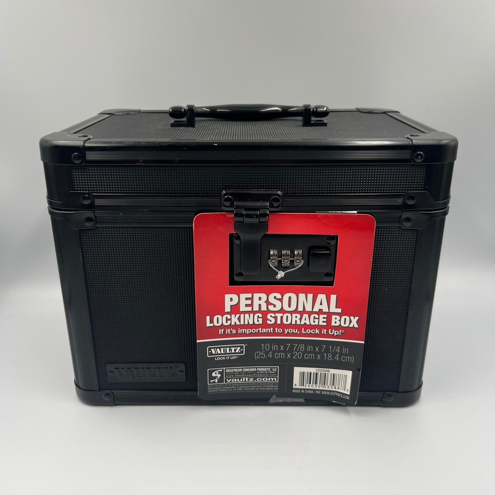 NEW Vaultz Personal Locking Storage Box Black Tactical Combination Lock Case